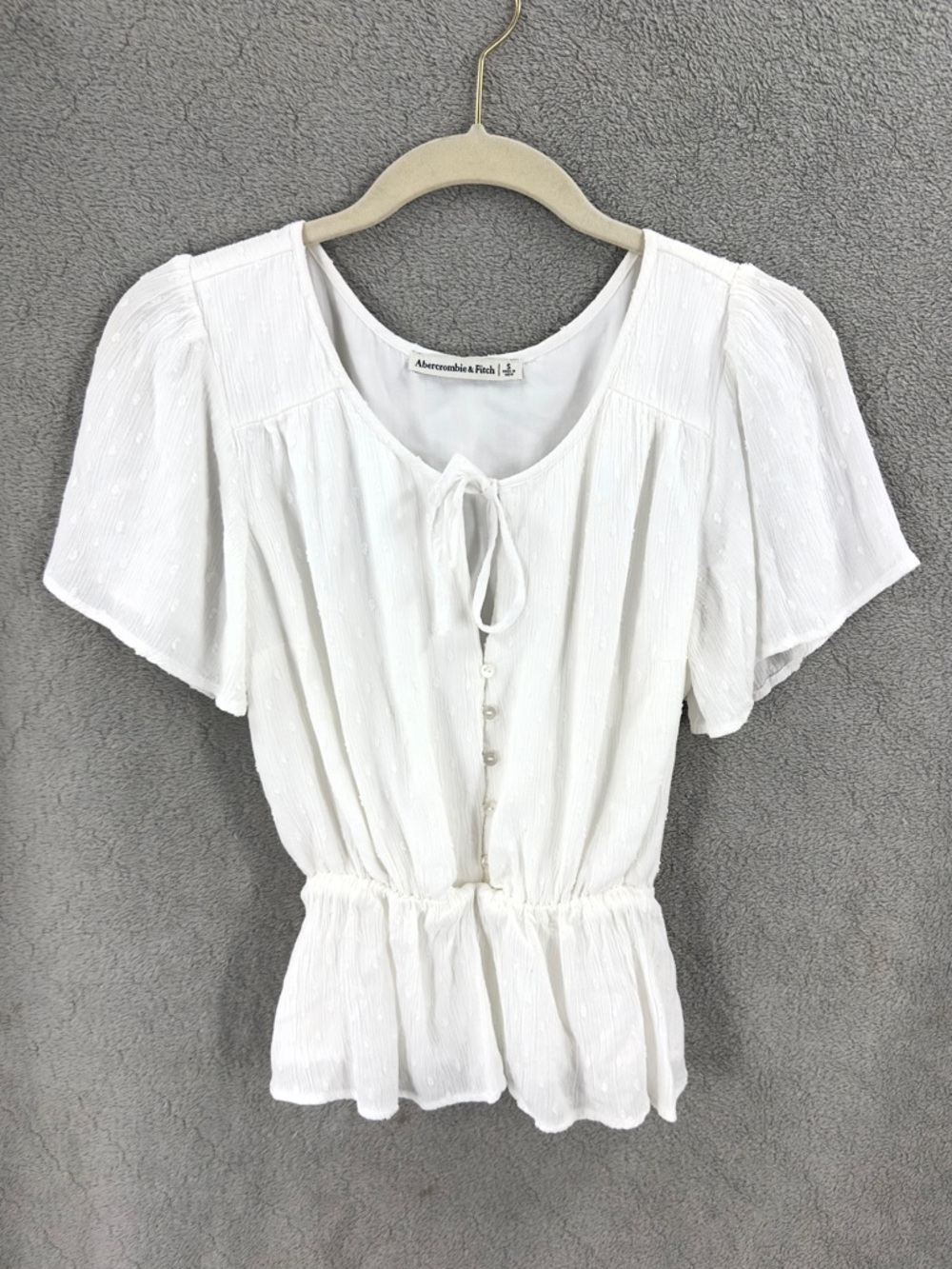 Abercrombie & Fitch Peplum Babydoll Top Womens Size Small Boho Peasant Cottage